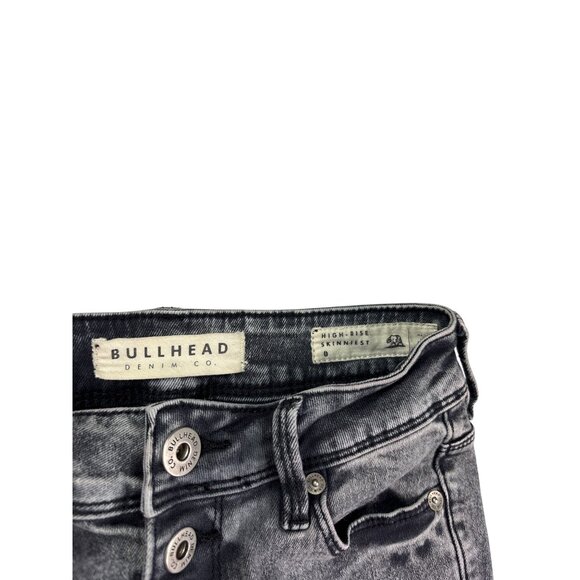 Bullhead Denim Co. High-Rise Skinniest Jeans Size 0 Grey Button Fly - Picture 5 of 6